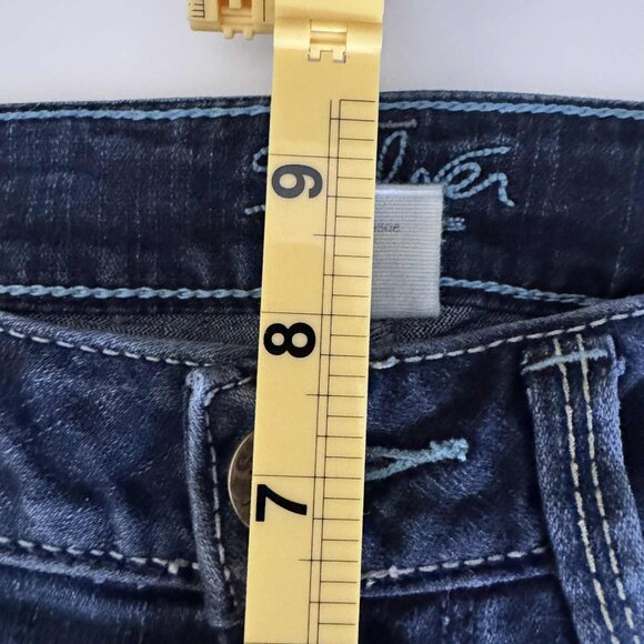 Women's Dark Wash Silver Aiko Capri Jeans Size 28 - Picture 9 of 11